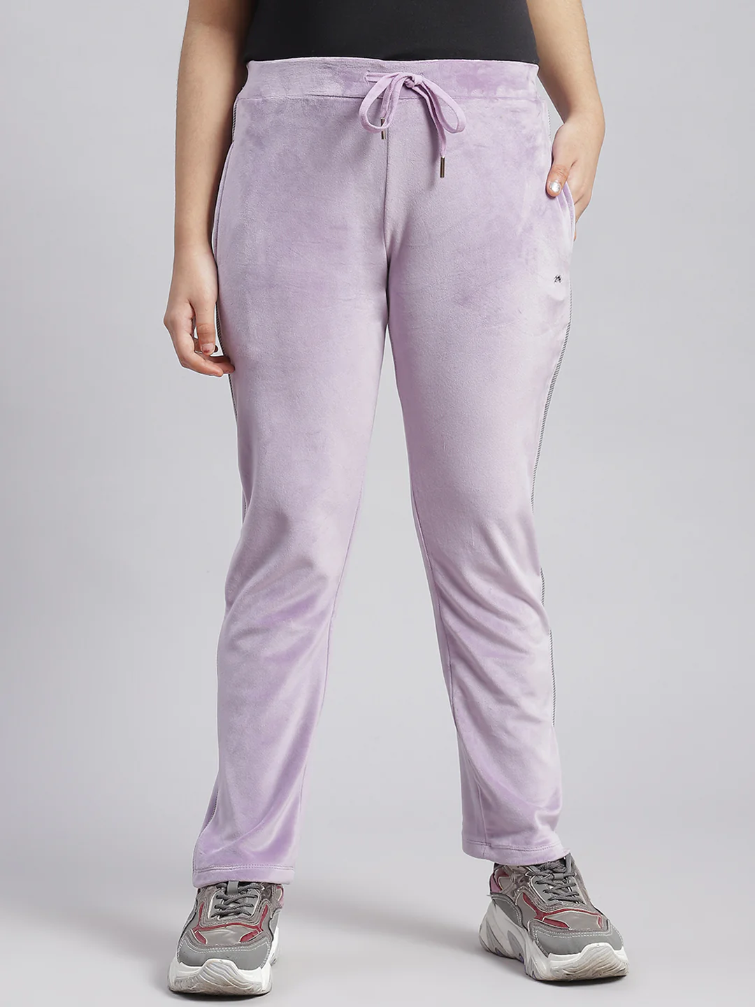 Girls Purple Solid Regular Fit Lowers - Image 3