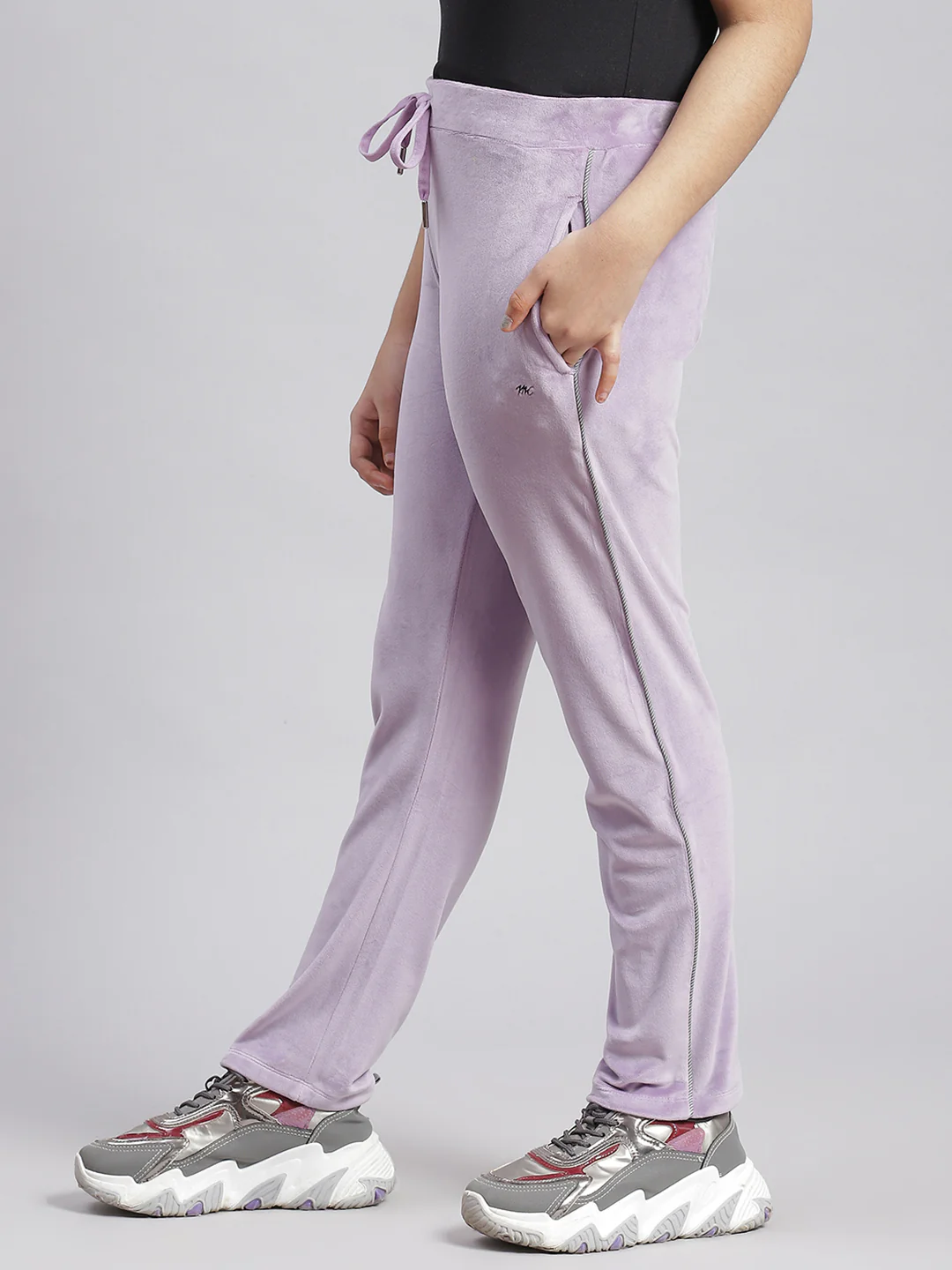 Girls Purple Solid Regular Fit Lowers - Image 4