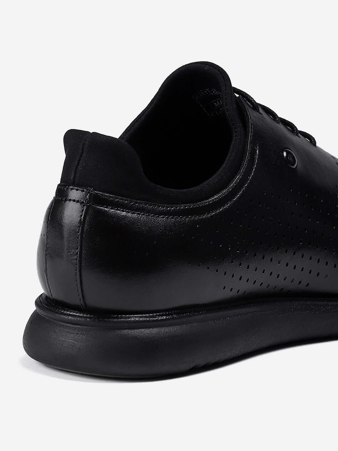 Men Black Lace Up Genuine Leather Casual Shoes - Image 8