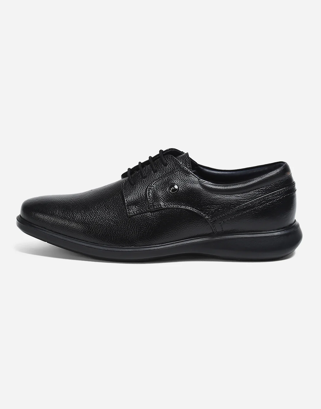 Men Black Lace Up Genuine Leather Formal Derby - Image 4