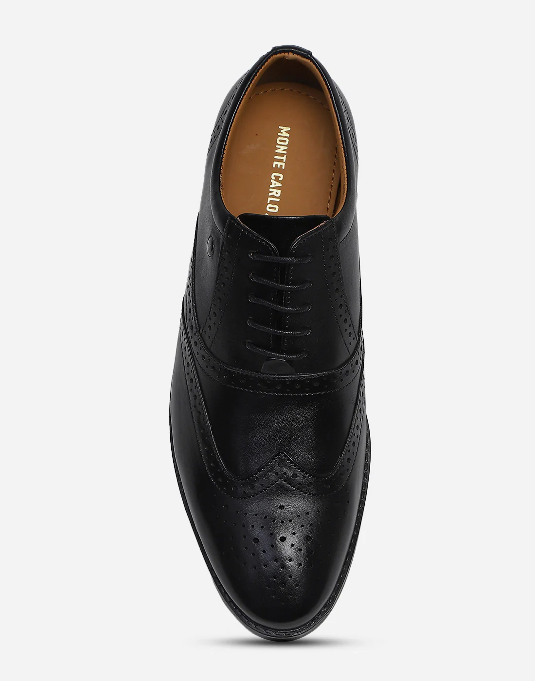Men Black Lace Up Genuine Leather Formal Brogues - Image 5