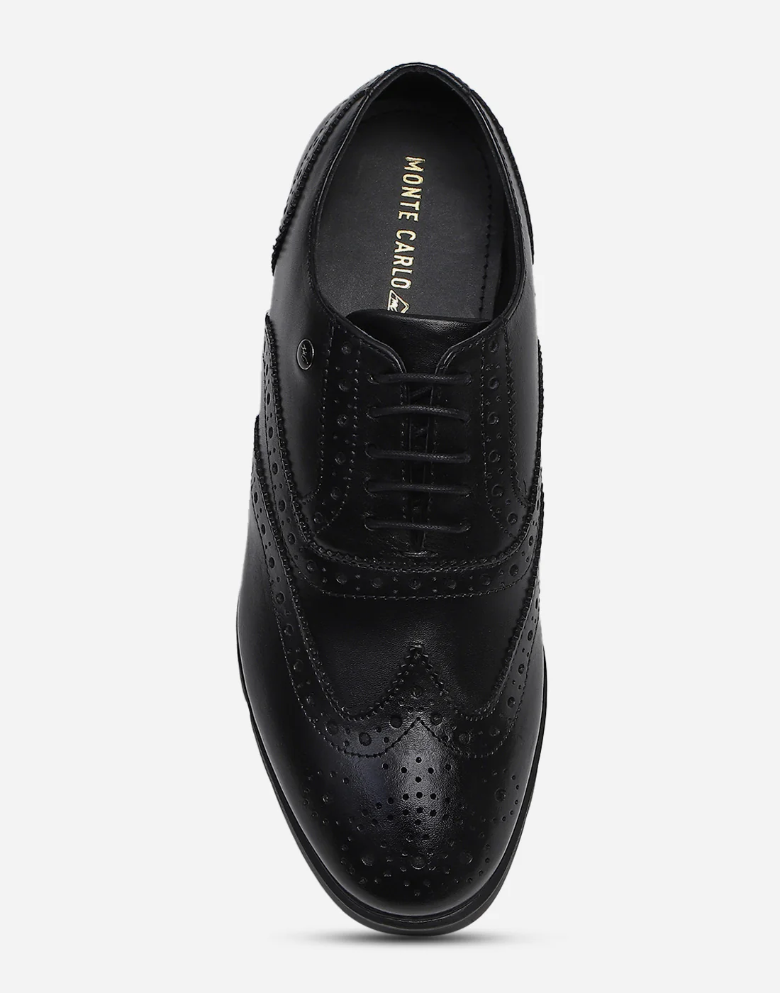 Men Black Lace Up Genuine Leather Formal Brogues - Image 5