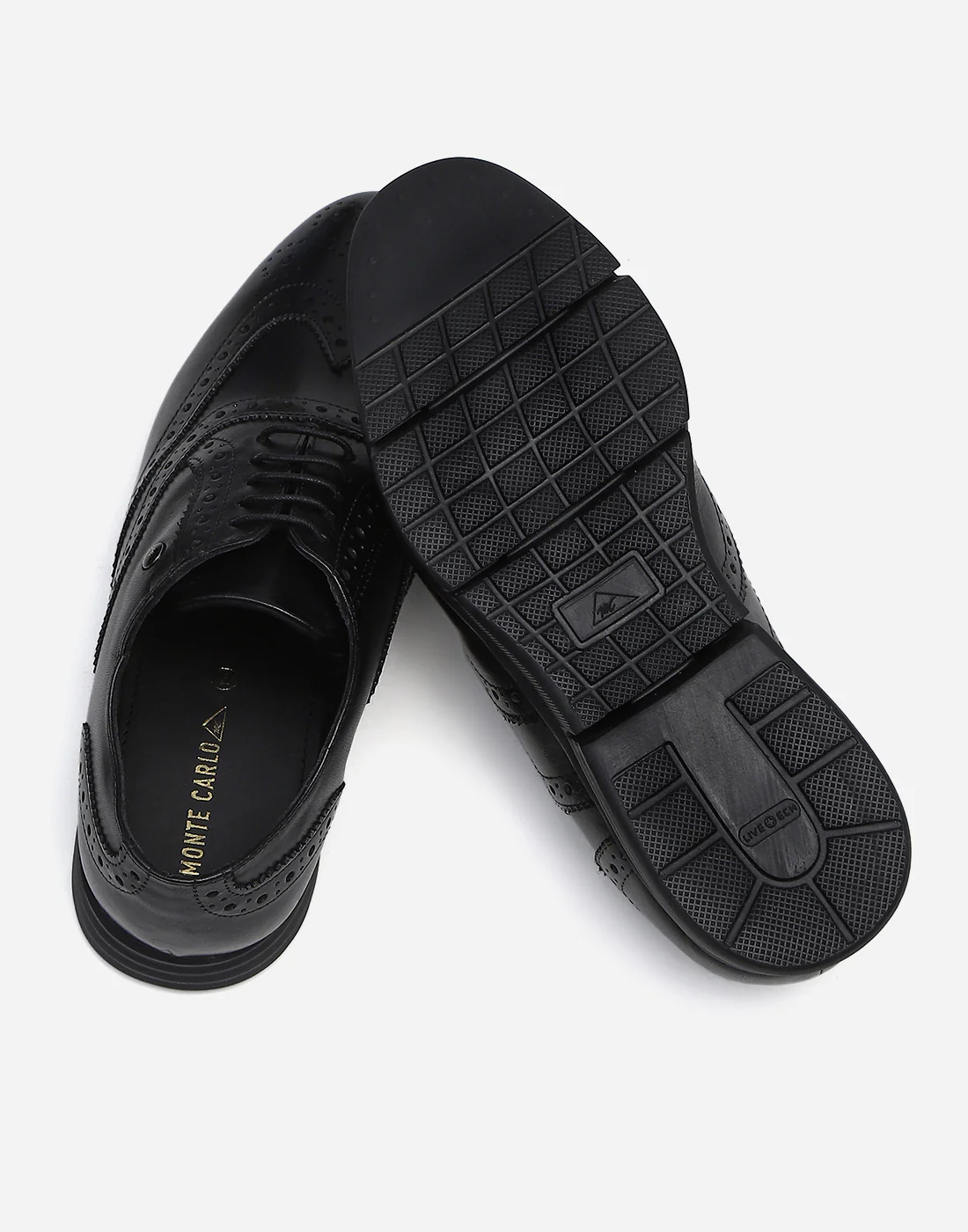 Men Black Lace Up Genuine Leather Formal Brogues - Image 6