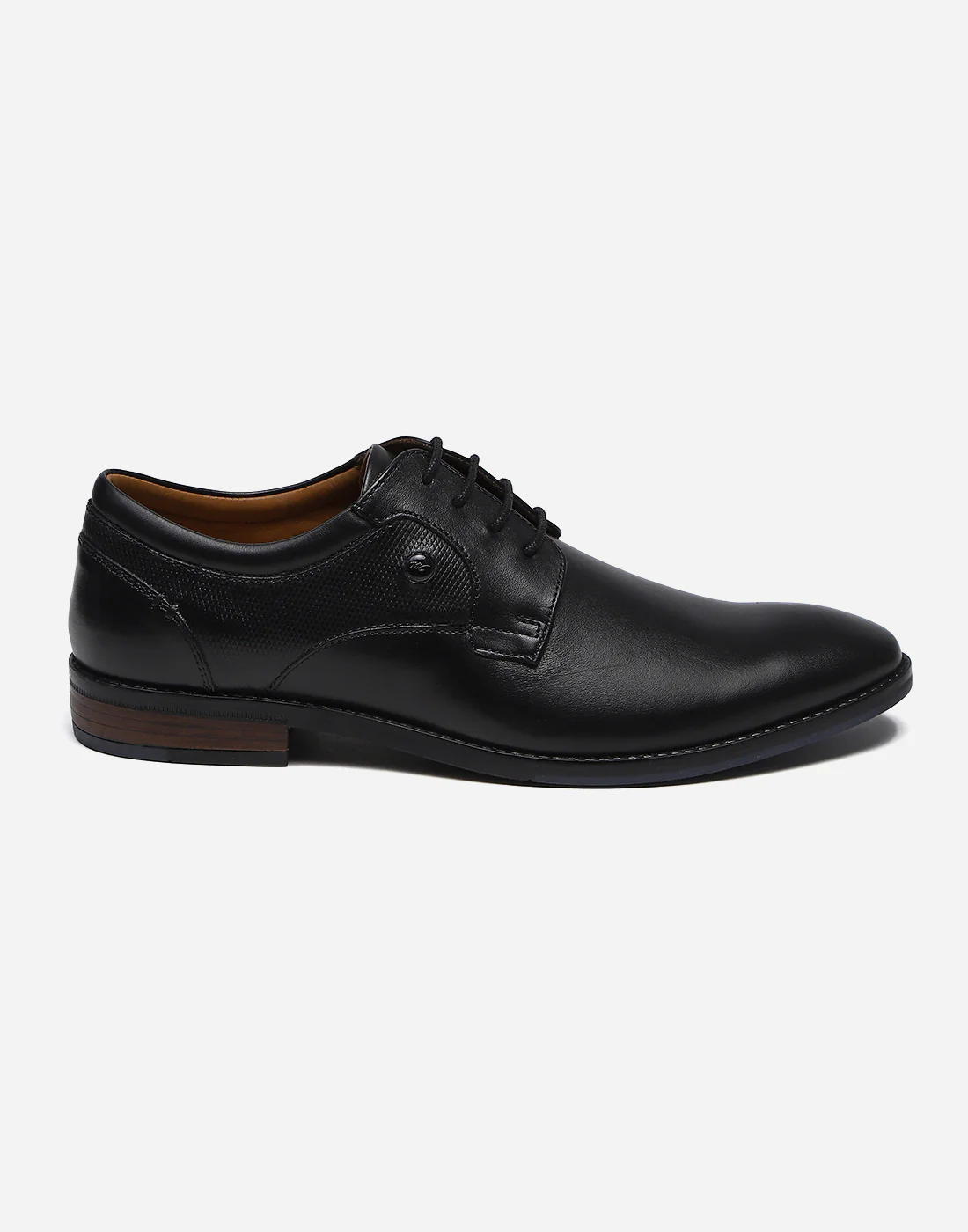 Men Black Lace Up Genuine Leather Formal Derby - Image 3