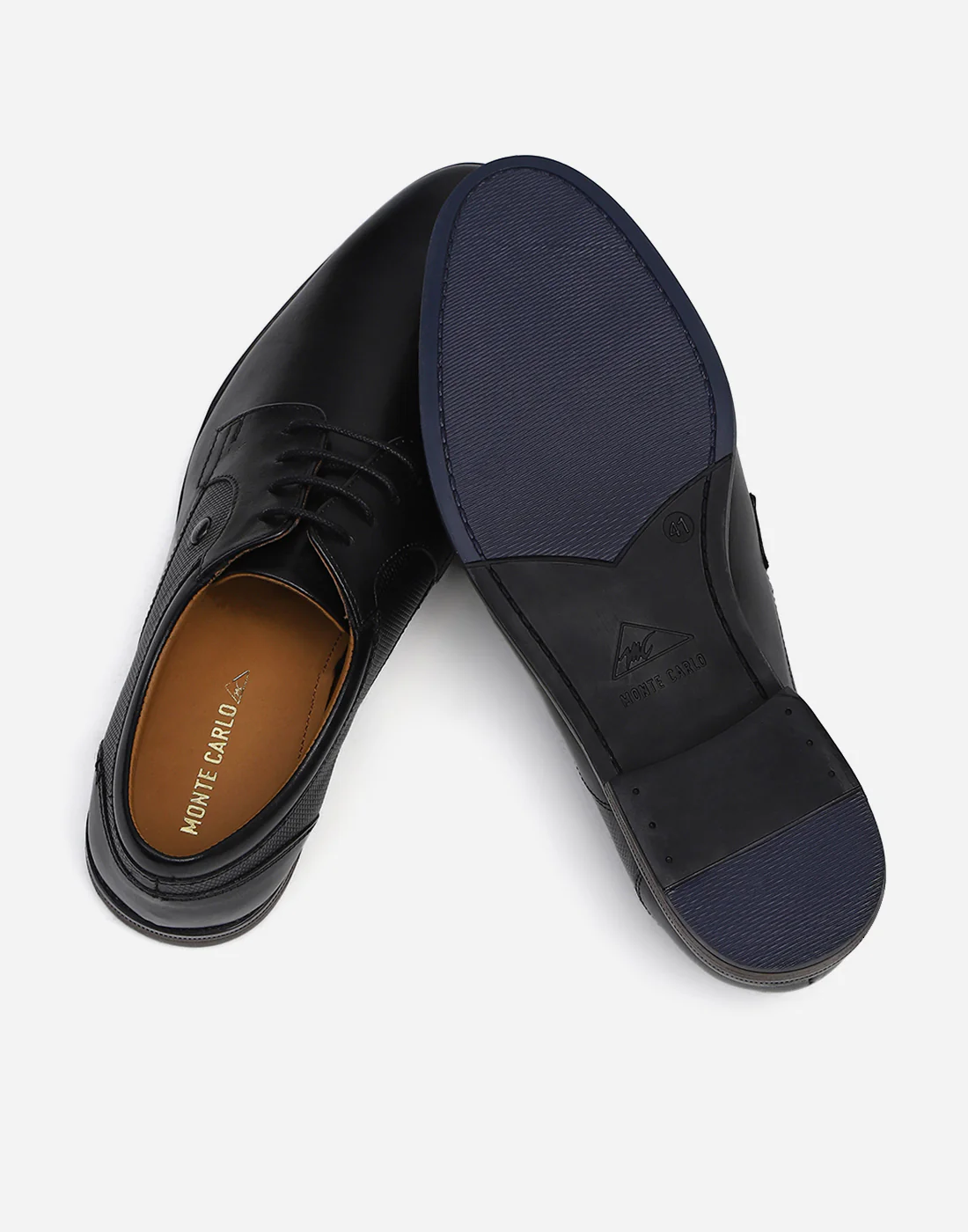 Men Black Lace Up Genuine Leather Formal Derby - Image 6