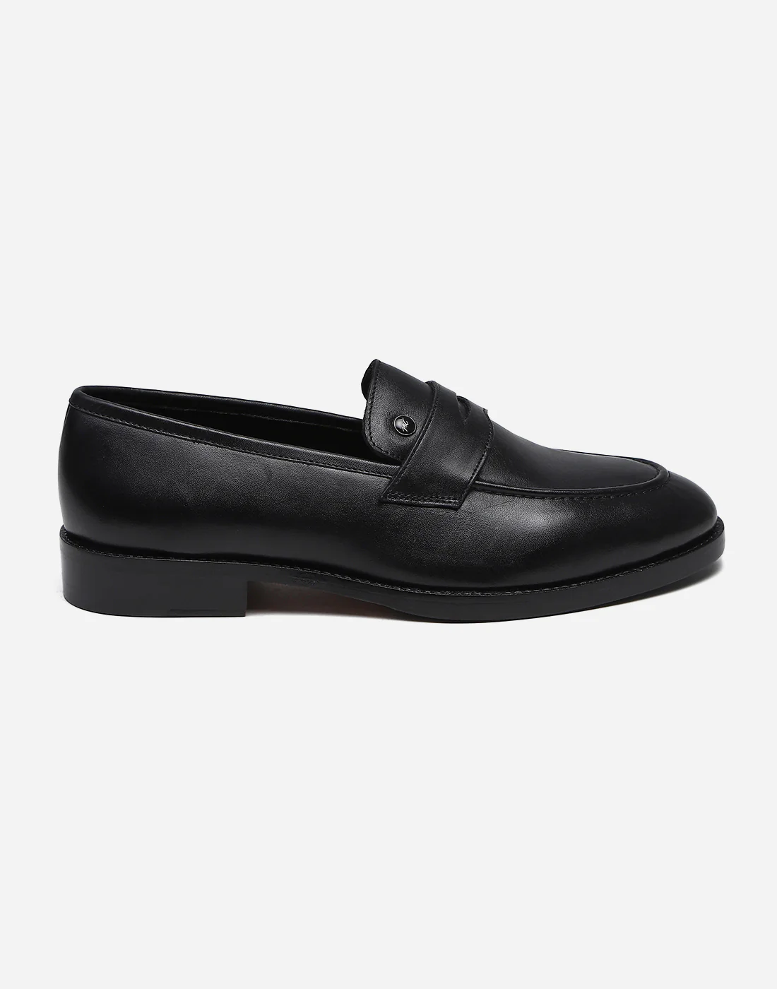 Men Black Slip on Genuine Leather Loafers - Image 4