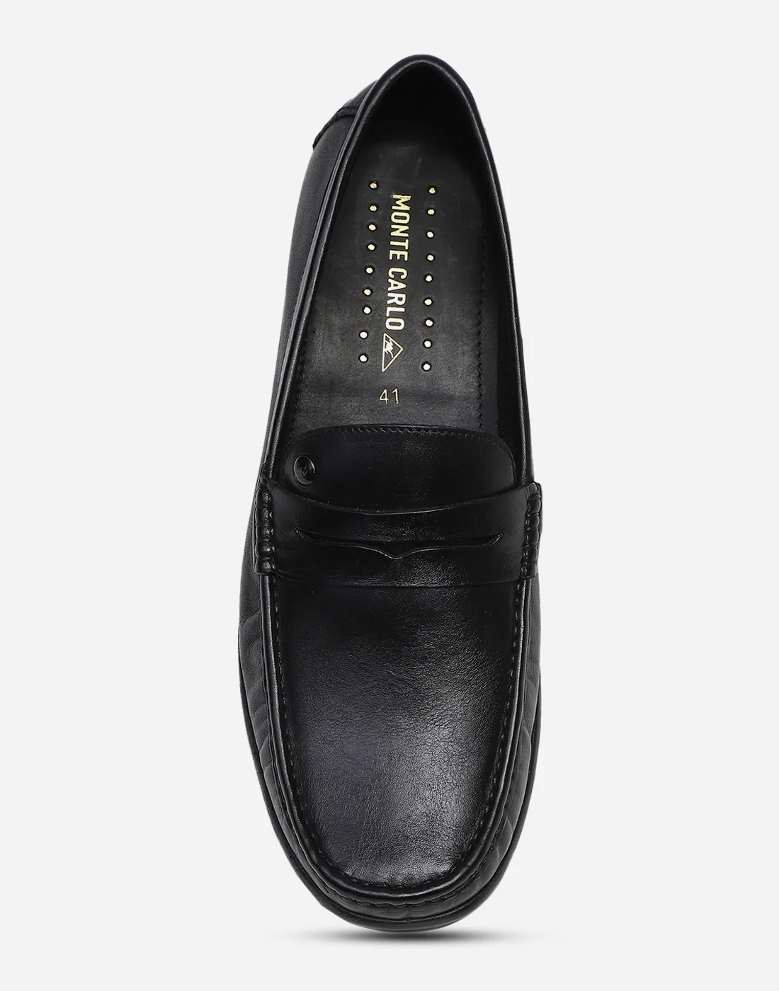 Men Black Slip on Genuine Leather Penny Loafers - Image 5
