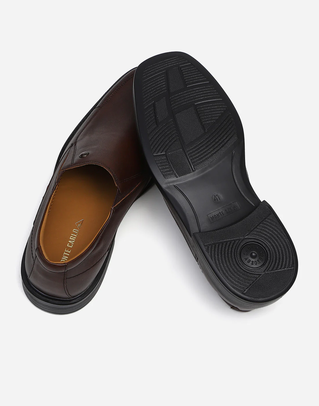Men Brown Slip on Genuine Leather Penny Loafers - Image 6