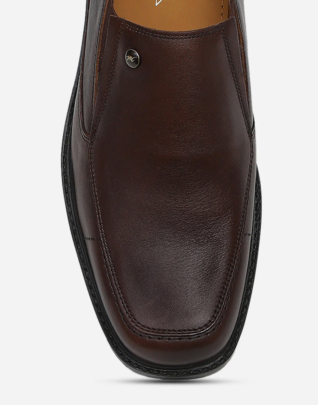 Men Brown Slip on Genuine Leather Penny Loafers - Image 7