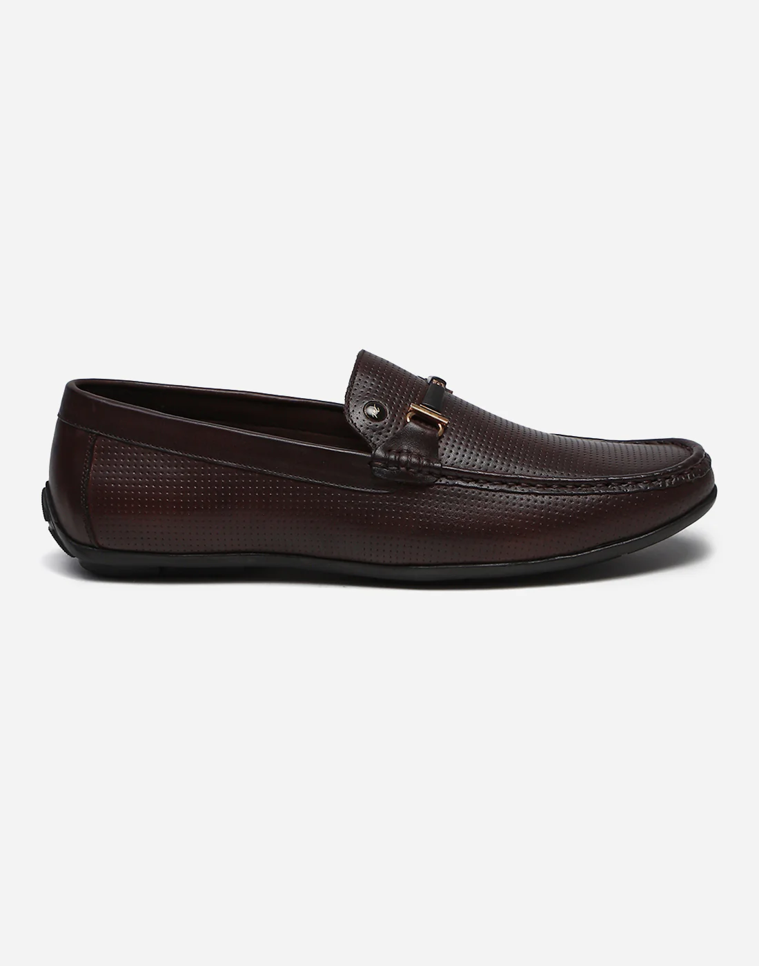 Men Brown Slip on Genuine Leather Penny Loafers - Image 3