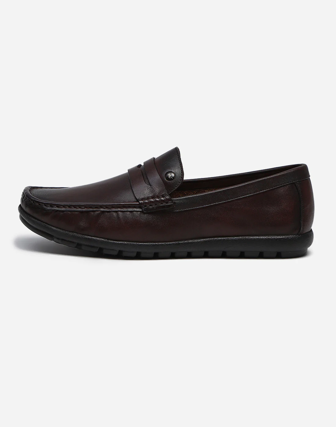 Men Brown Slip on Genuine Leather Penny Loafers - Image 4