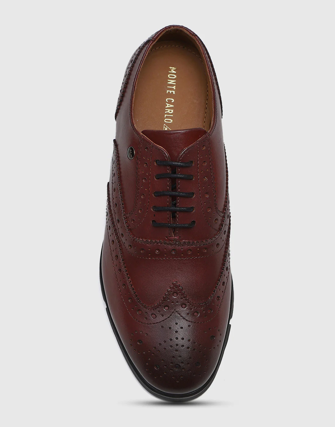 Men Burgundy Lace Up Genuine Leather Formal Brogues - Image 5