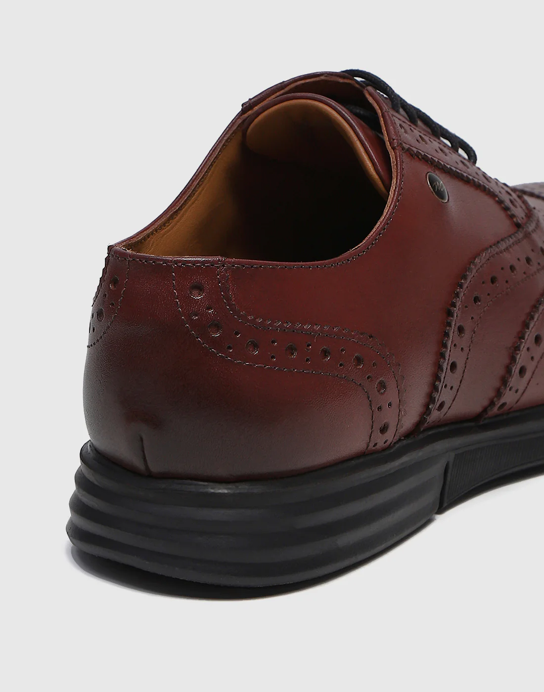 Men Burgundy Lace Up Genuine Leather Formal Brogues - Image 8