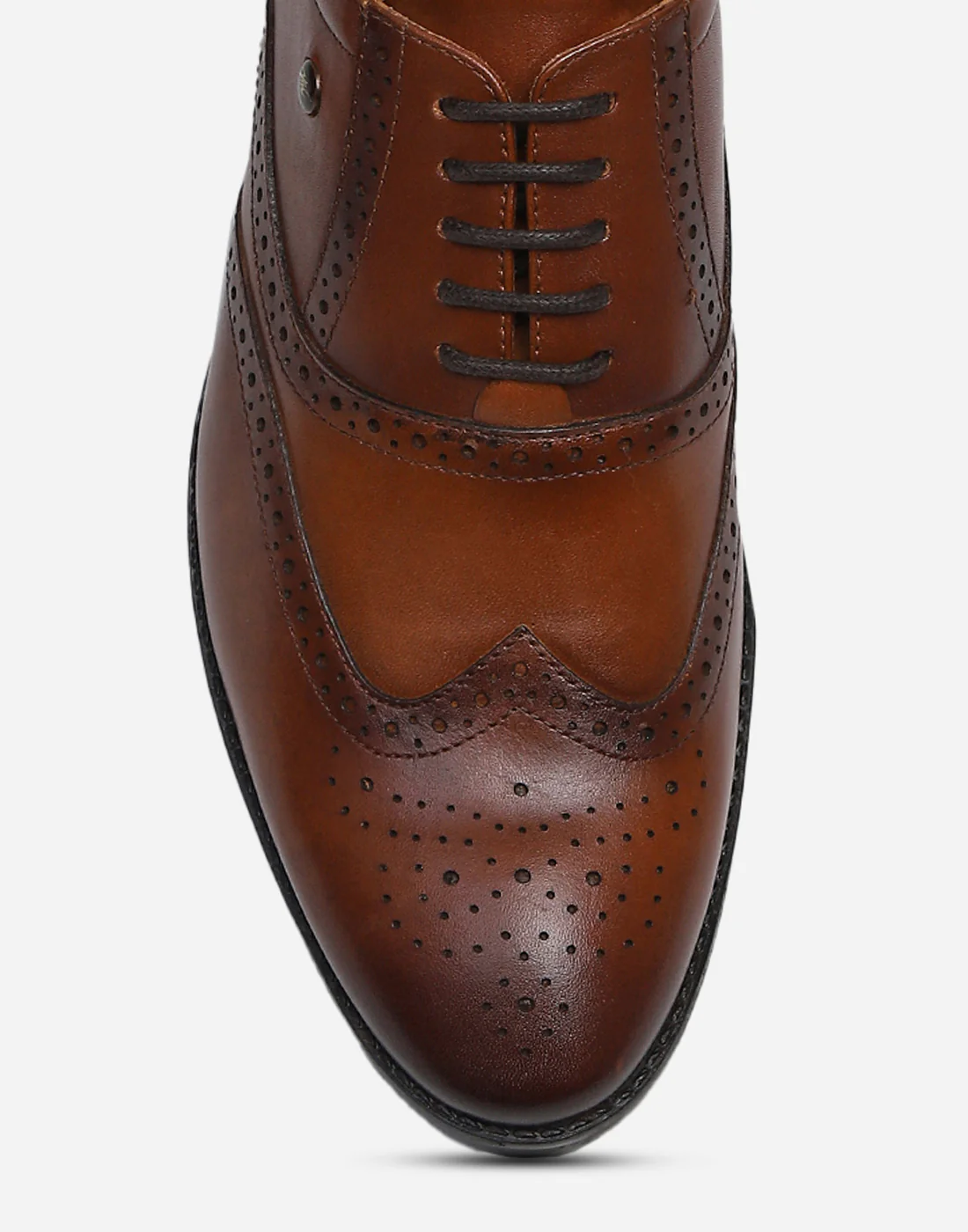 Men Tan Lace Up Genuine Leather Formal Brogues - Image 7