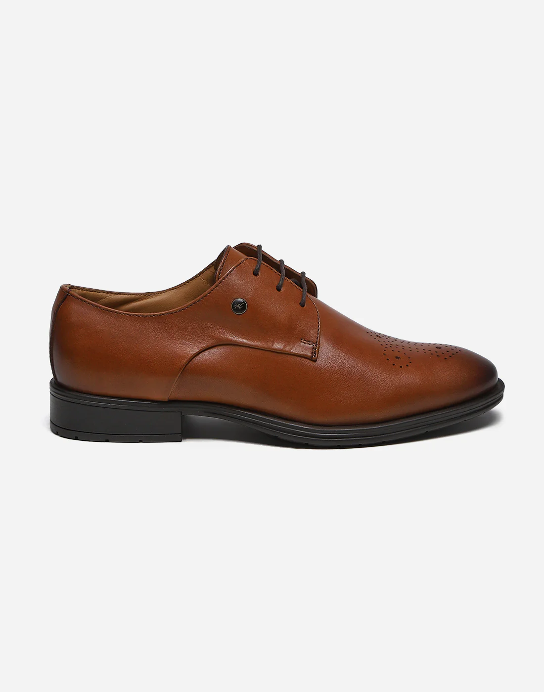 Men Tan Lace Up Genuine Leather Formal Brogues - Image 3