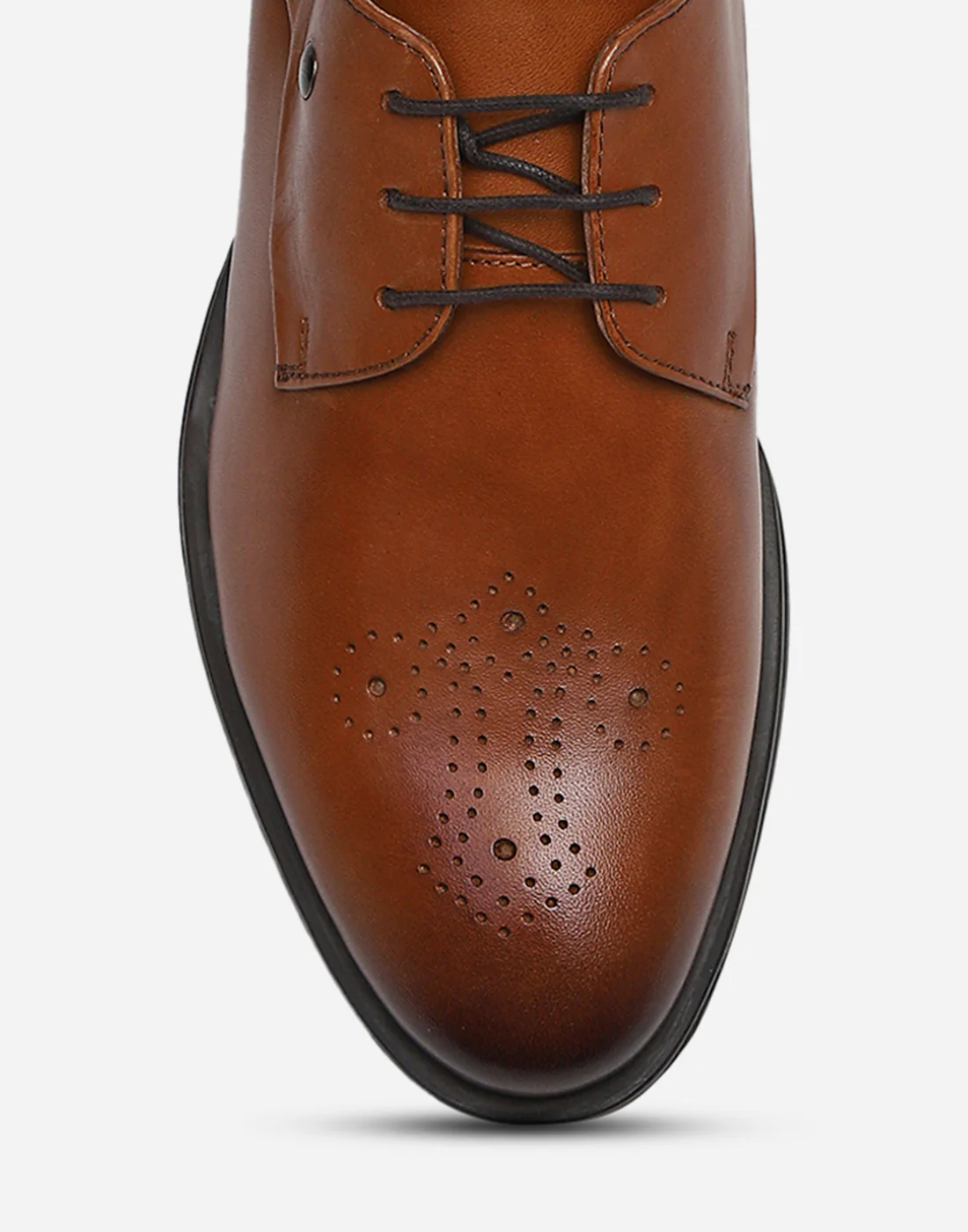 Men Tan Lace Up Genuine Leather Formal Brogues - Image 7