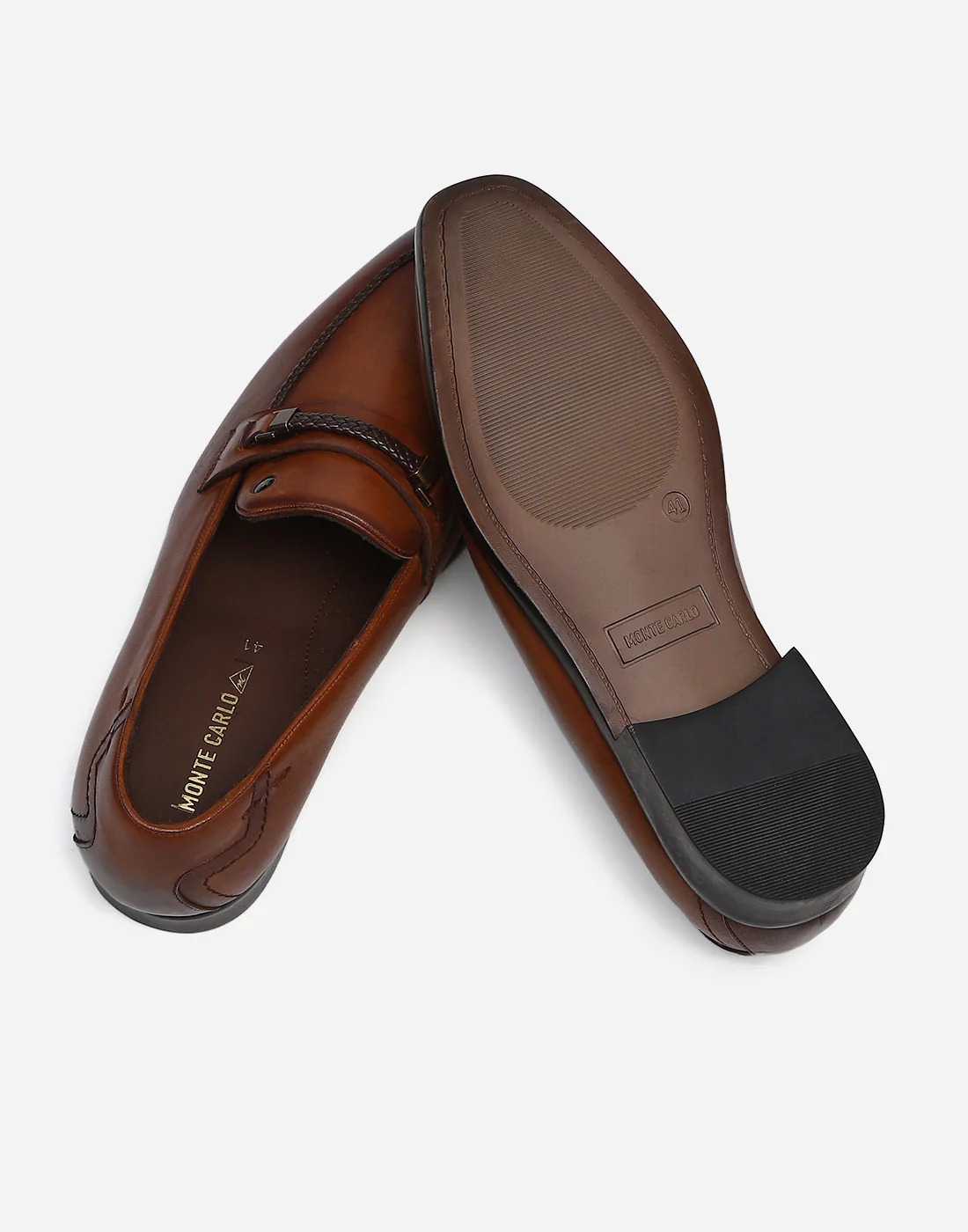 Men Tan Slip on Genuine Leather Loafers - Image 6