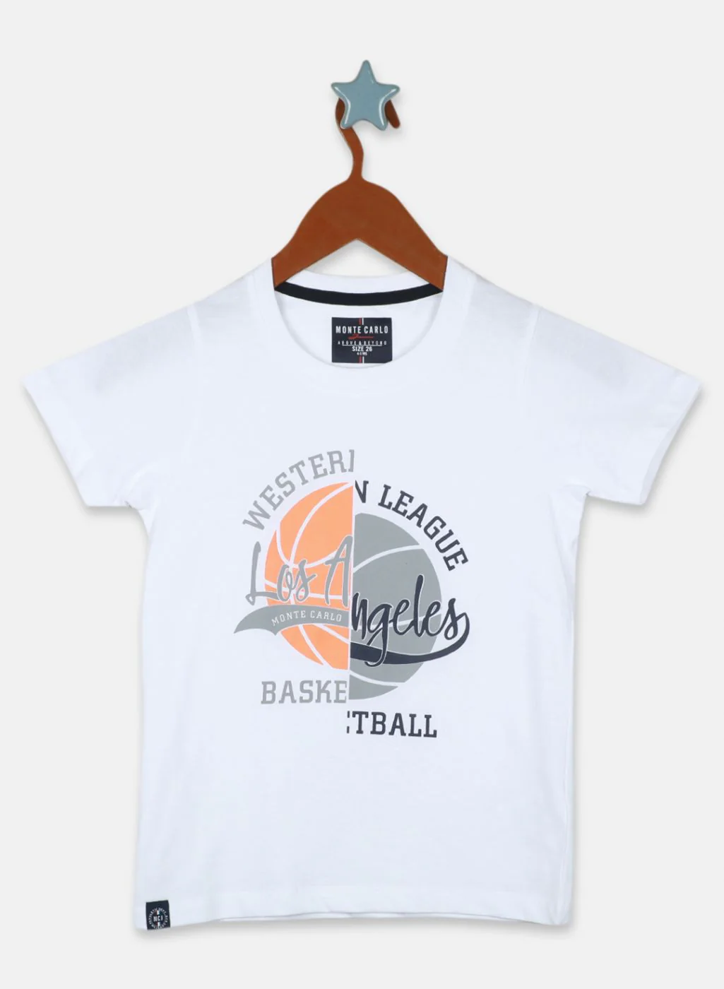 Boys Orange Printed T-Shirt - Image 3