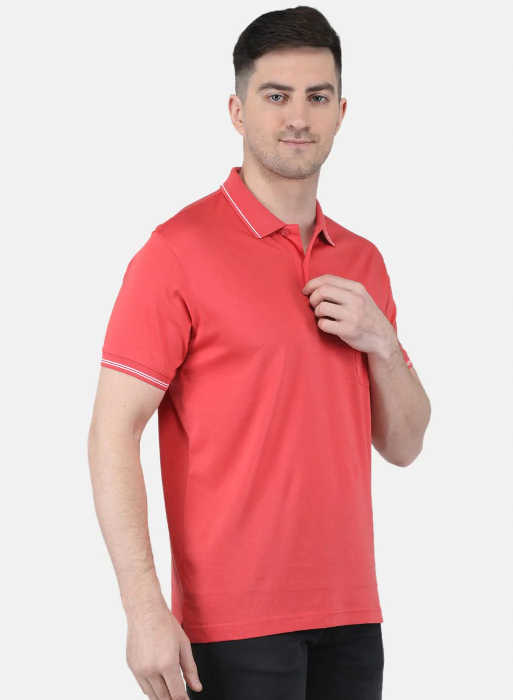 Men Red Solid T-Shirt - Image 6