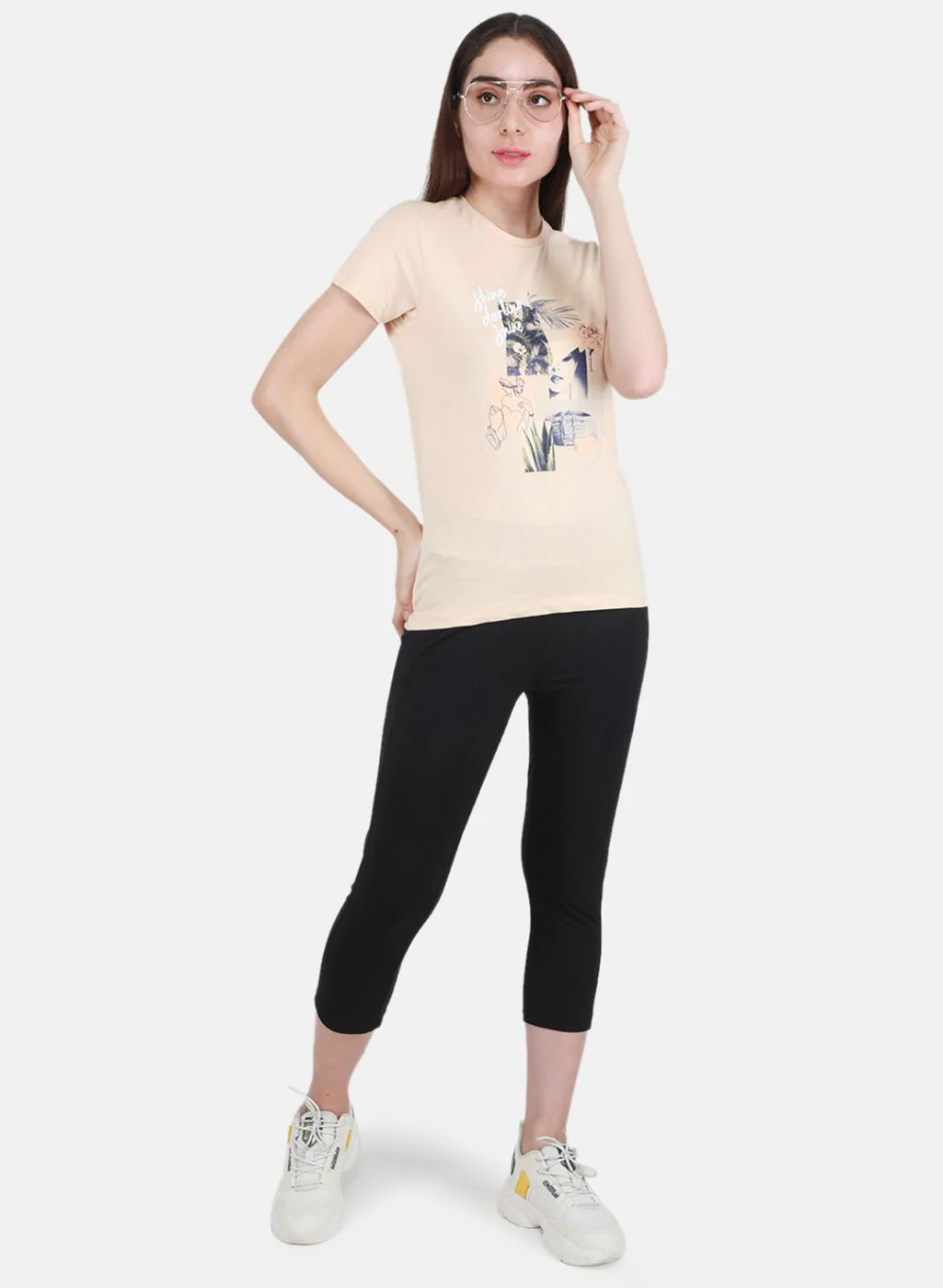 Women Beige Printed Top - Image 4