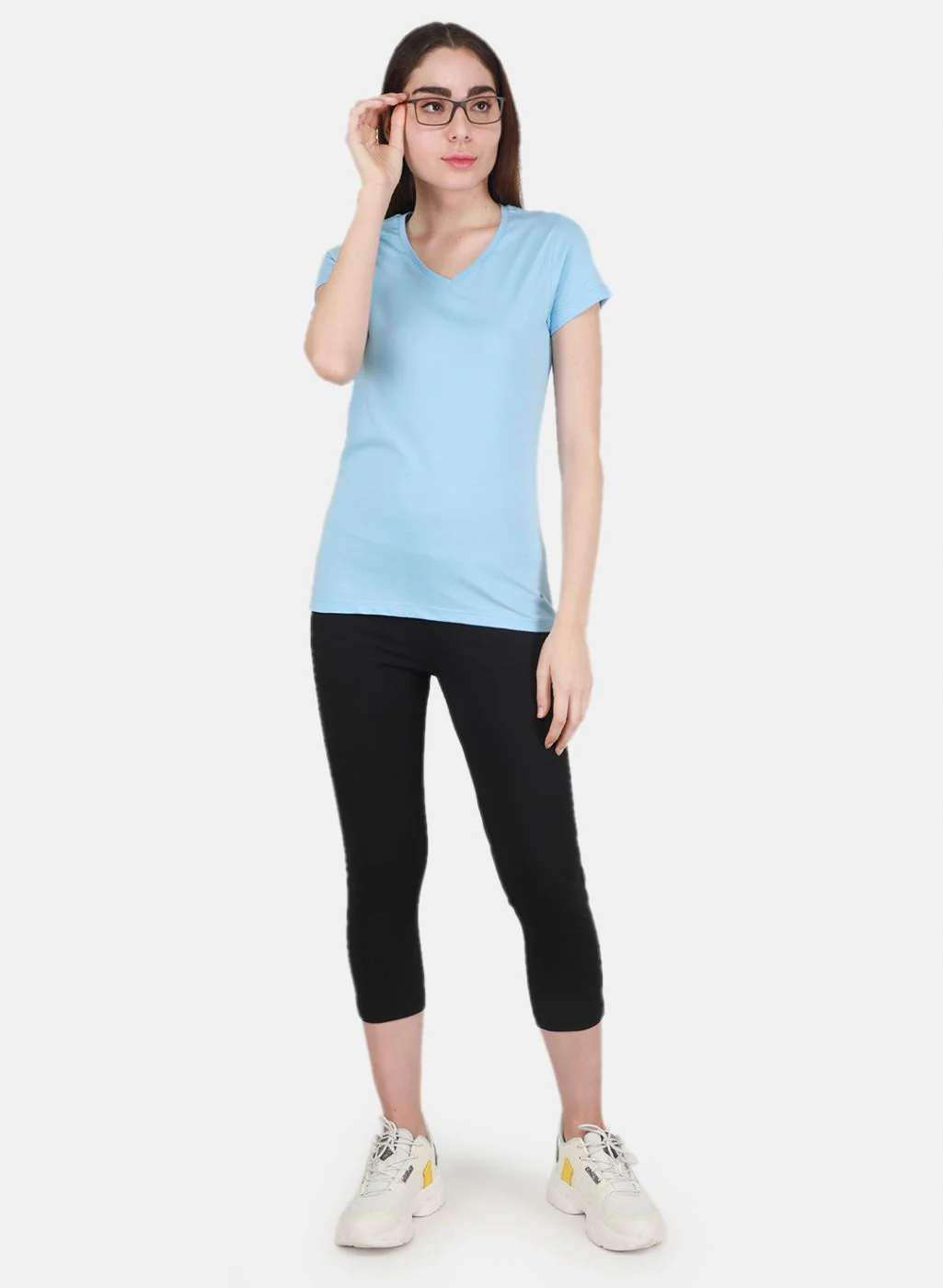 Women Blue & Peach Solid Top 2 Pc Set - Image 5