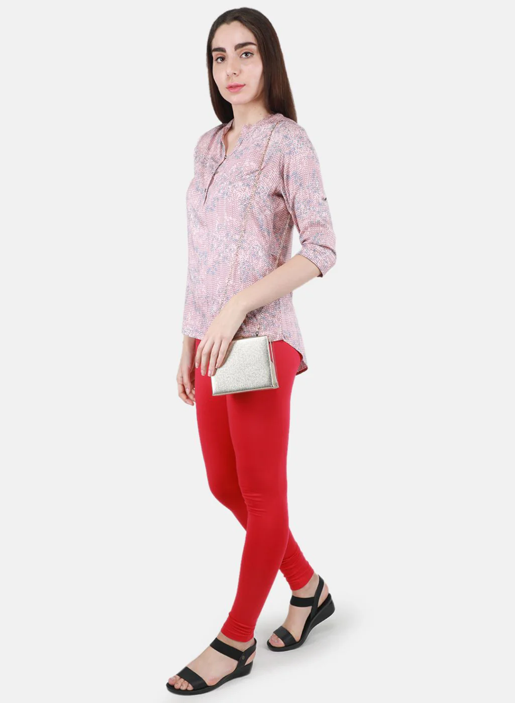 Women Dark Pink Solid Legging - Image 4