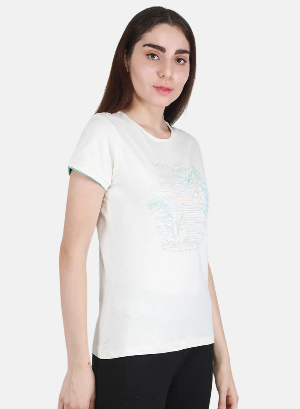 Women Off White Printed Top - Image 6