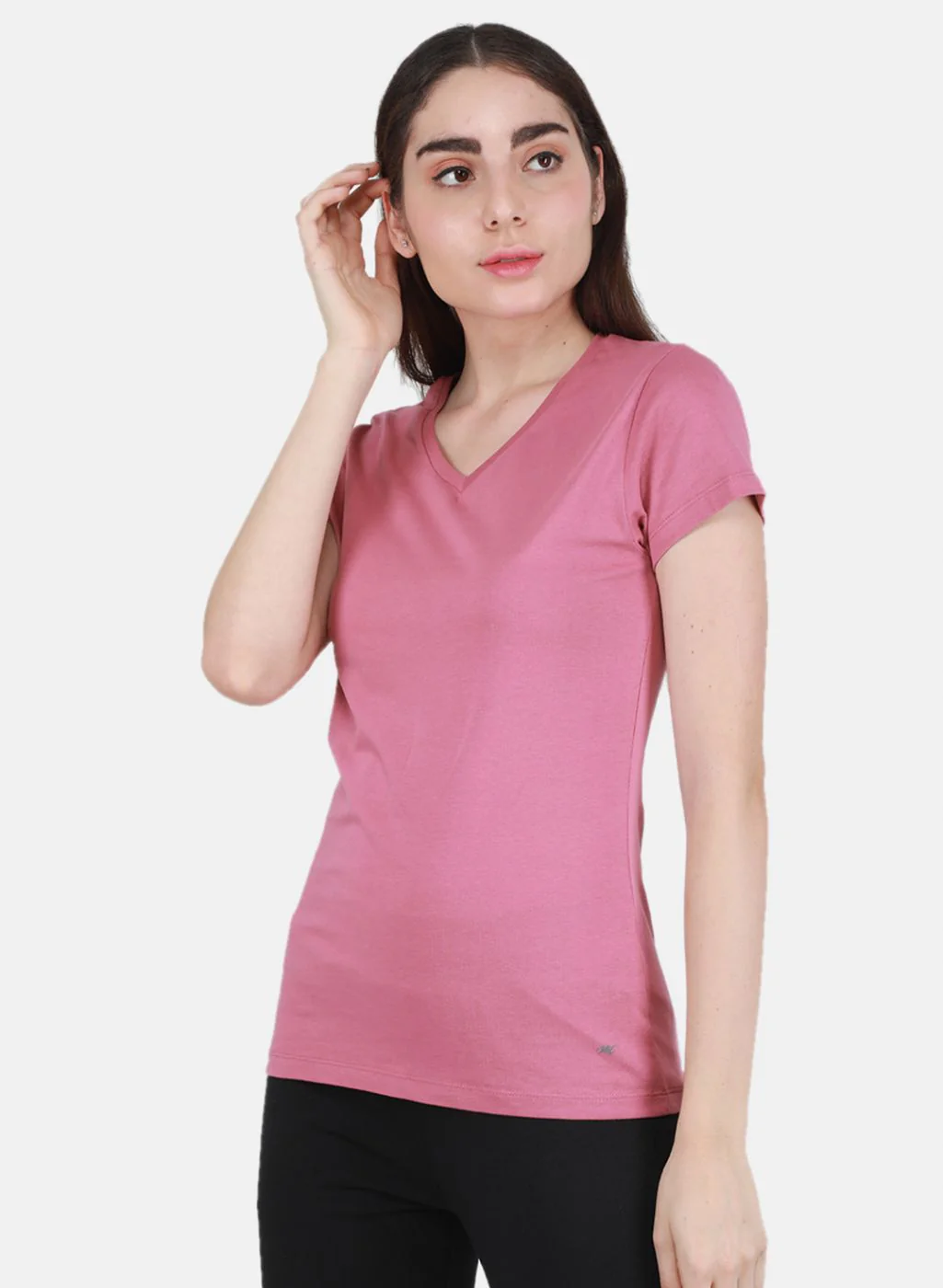 Women Pink & Off White Solid Top 2 Pc Set - Image 3