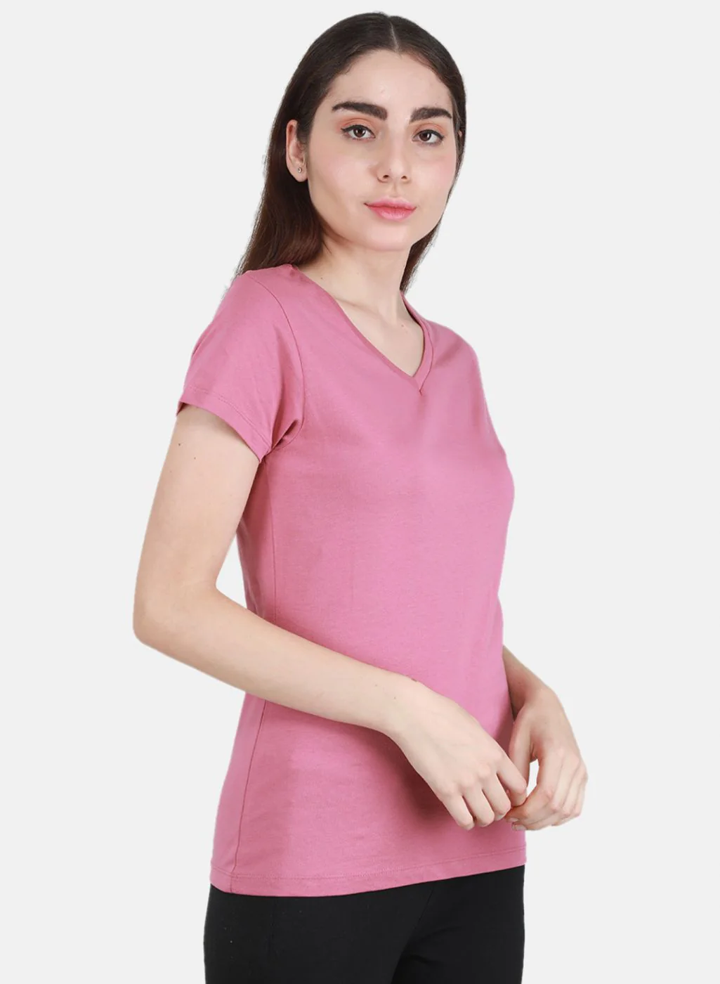 Women Pink & Off White Solid Top 2 Pc Set - Image 7