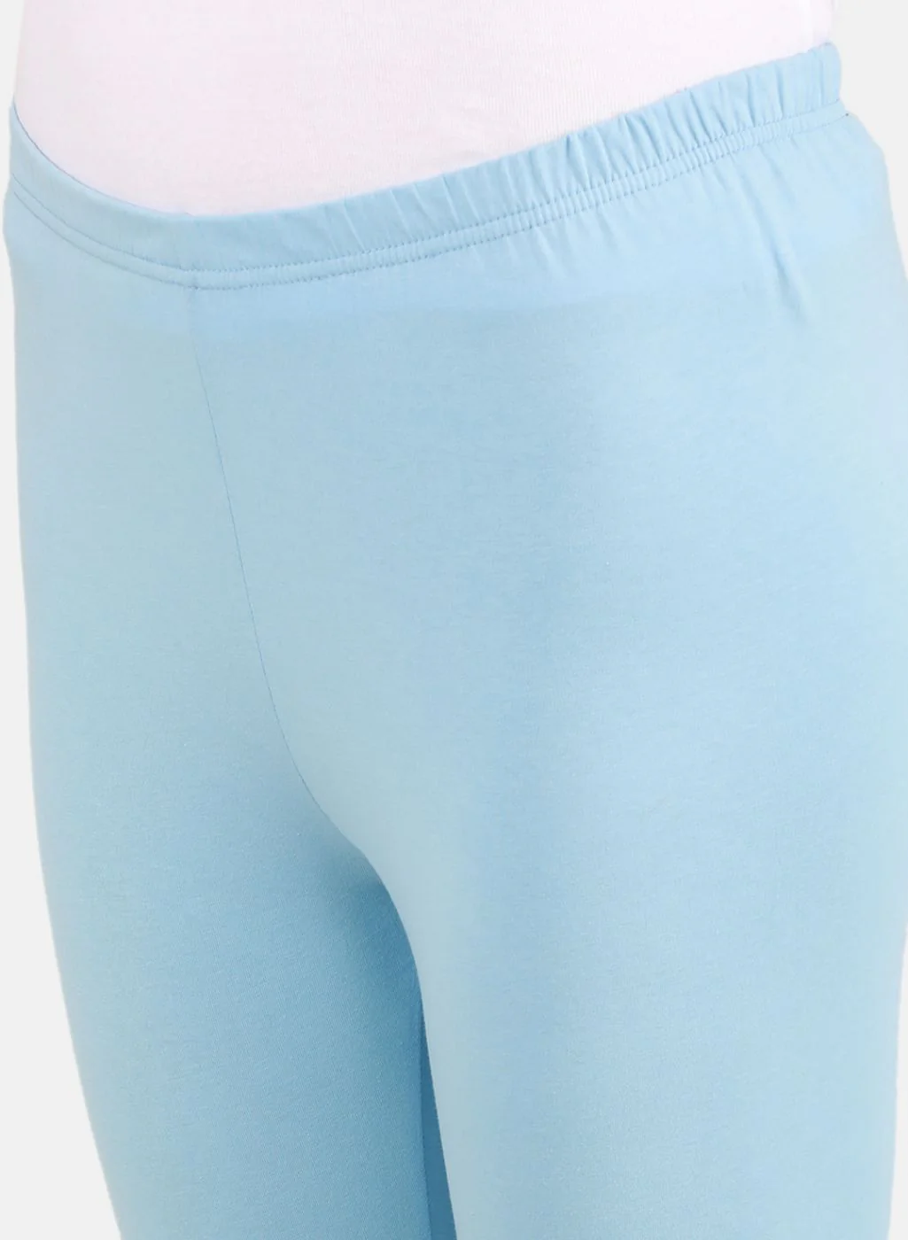 Women Sky Blue Solid Legging - Image 5