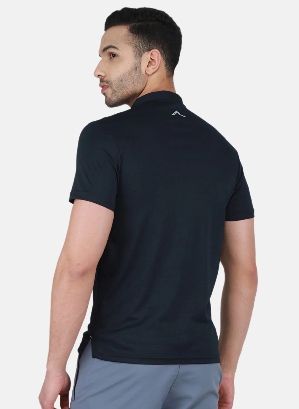 Rock.it Men Navy Blue Self Design T-Shirt - Image 3